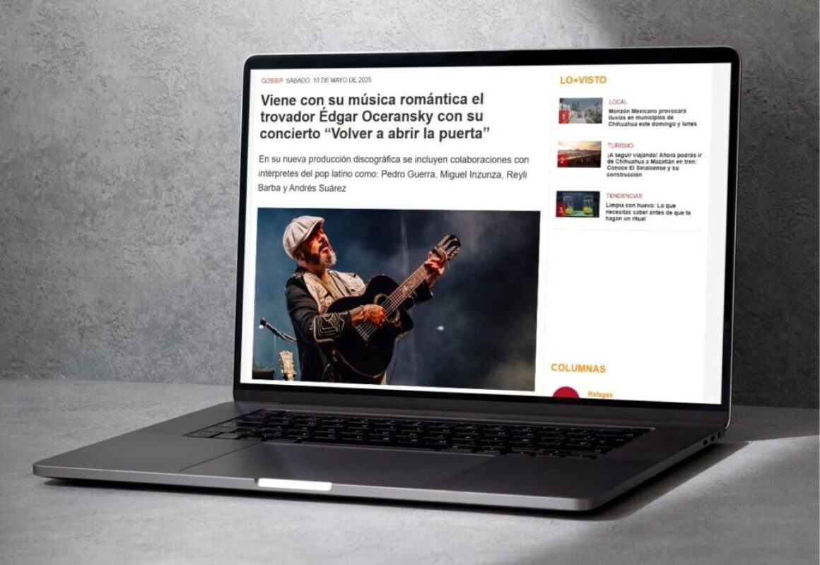 Viene con su música romántica el trovador Édgar Oceransky con su concierto “Volver a abrir la puerta”